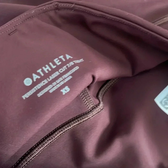 Athleta persistence laser cut 7/8 tight maroon leggings - Picture 7 of 7